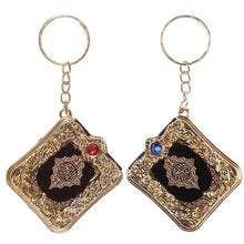 Load image into Gallery viewer, Muslim Islamic Mini Pendant Keychains Key Rings For Koran Ark Quran Book Real Paper Can Read Small Religious Jewelry For Women