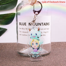Load image into Gallery viewer, Game League of New Legends Keychain Cute Cartoon Figure Two-sided Acrylic LOL Riven/Yasuo Bag Pendant Car Key Charm Porte Clef