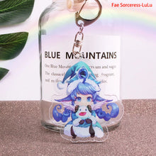 Load image into Gallery viewer, Game League of New Legends Keychain Cute Cartoon Figure Two-sided Acrylic LOL Riven/Yasuo Bag Pendant Car Key Charm Porte Clef