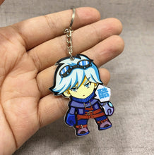 Load image into Gallery viewer, Game League of New Legends Keychain Cute Cartoon Figure Two-sided Acrylic LOL Riven/Yasuo Bag Pendant Car Key Charm Porte Clef