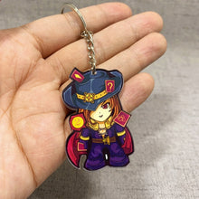 Load image into Gallery viewer, Game League of New Legends Keychain Cute Cartoon Figure Two-sided Acrylic LOL Riven/Yasuo Bag Pendant Car Key Charm Porte Clef