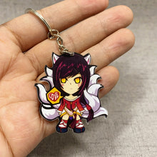 Load image into Gallery viewer, Game League of New Legends Keychain Cute Cartoon Figure Two-sided Acrylic LOL Riven/Yasuo Bag Pendant Car Key Charm Porte Clef