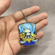 Load image into Gallery viewer, Game League of New Legends Keychain Cute Cartoon Figure Two-sided Acrylic LOL Riven/Yasuo Bag Pendant Car Key Charm Porte Clef