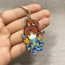 Load image into Gallery viewer, Game League of New Legends Keychain Cute Cartoon Figure Two-sided Acrylic LOL Riven/Yasuo Bag Pendant Car Key Charm Porte Clef
