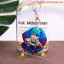 Load image into Gallery viewer, Game League of New Legends Keychain Cute Cartoon Figure Two-sided Acrylic LOL Riven/Yasuo Bag Pendant Car Key Charm Porte Clef