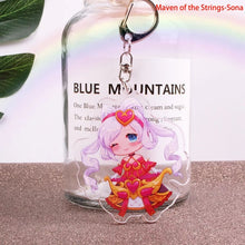 Load image into Gallery viewer, Game League of New Legends Keychain Cute Cartoon Figure Two-sided Acrylic LOL Riven/Yasuo Bag Pendant Car Key Charm Porte Clef