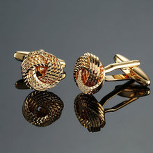 Load image into Gallery viewer, Factory direct sale men French shirt cufflinks wholesale quality copper material gold silver blue black purple twist CuffLinks