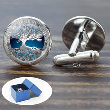 Load image into Gallery viewer, Tree of Life Cufflinks for Men Best Man Cufflinks Set Cufflinks Wedding Life Tree Suit Shirt Silver Cuff Links Men Accessories
