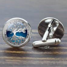 Load image into Gallery viewer, Tree of Life Cufflinks for Men Best Man Cufflinks Set Cufflinks Wedding Life Tree Suit Shirt Silver Cuff Links Men Accessories
