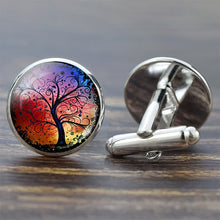 Load image into Gallery viewer, Tree of Life Cufflinks for Men Best Man Cufflinks Set Cufflinks Wedding Life Tree Suit Shirt Silver Cuff Links Men Accessories
