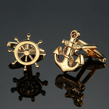 Load image into Gallery viewer, Factory direct sales wholesale French shirt cuff Cufflink button gold silver men fashion brand double leather Cufflinks
