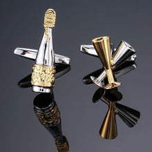 Load image into Gallery viewer, Factory direct sales wholesale French shirt cuff Cufflink button gold silver men fashion brand double leather Cufflinks
