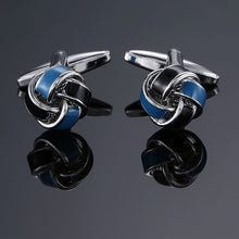 Load image into Gallery viewer, Factory direct sale men French shirt cufflinks wholesale quality copper material gold silver blue black purple twist CuffLinks
