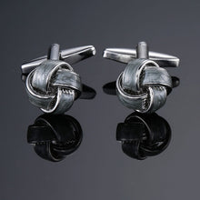 Load image into Gallery viewer, Factory direct sale men French shirt cufflinks wholesale quality copper material gold silver blue black purple twist CuffLinks
