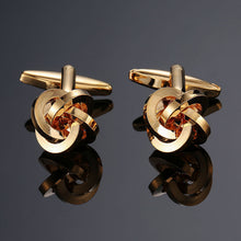 Load image into Gallery viewer, Factory direct sale men French shirt cufflinks wholesale quality copper material gold silver blue black purple twist CuffLinks
