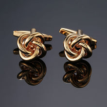 Load image into Gallery viewer, Factory direct sale men French shirt cufflinks wholesale quality copper material gold silver blue black purple twist CuffLinks
